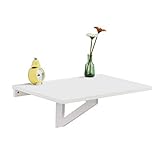 Kindermöbel, Schreibtisch, Esstisch, Wandklapptisch, Küchentisch, 60x40cm FWT03 (Weiß-Holz)