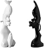 Skulptur 2 Stück/Paar 3D Statue Skulptur Tischdekorationen Tier Figur Moderne Zimmer Dekor Keramik Statuen Home Decoration Statuen(Farbe: A, Größe: 1 Paar) (Color : A, Size : 1 Pair)