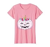 Halloween I Einhorn Kürbis Niedlich Bunt Rosa Mädchen T-S