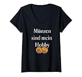 Damen Münzen Münze Numismatik Numismatiker Kaiserreich Goldmark T-Shirt mit V