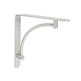 Gedotec Design Garderoben-Konsole Winkel Regalkonsole Metall Regalträger Stahl massiv - PORO | Wand-Garderobe Edelstahl Finish | Tragkraft 40 kg | 1 Stück - Wandwinkel für Flur - Diele & Kü