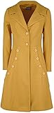 Voodoo Vixen Nicole Mustard 40s Style Coat Frauen Mantel gelb XS