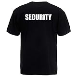 Shirt-Panda Herren T-Shirt · Security · Unisex Brust & Rücken Shirt für Sicherheitsdienst · 100% Baumwolle · hochwertiger Textildruck · Schwarz (Druck Weiß) XL