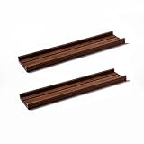 Muzilife Wandregal 2er Set 55x12cm bis 10kg Vintage Holz Hängeregal Braun Schweberagal für Bilderrahmen, Bücher, Küche, Bade-,