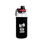 Trinkflasche glas 1000ML wasserflasche 1L Litre flasche trinkflaschen glas borosilikatglas De376 (1000ml, A)