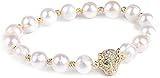 Glücksarmband Feng Shui, Naturarmband Süßwasserperle Leopardenkopf Stil Handgemachter Schmuck Vintage Schmuck Glücksbringer Pfirsichblüte für Männer F