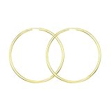 Große 60 mm Creolen Gold 333, Goldohrringe Damen Echt Gold mit Stempel Breite 2,5 mm, Gewicht ca. 3,4 g, Made in Germany