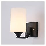 Moderne Messinggold-Wandlampen, 1-light-quadratisches milchiges weißes Glas Wandleuchten, minimalistische Einfachheit kreative Wandleuchte for den Eintrittsschlafzimmer Porch Vanity Wandhalterung B