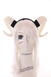 Kawaii-Story C-37-1 Weiß Widder Hörner Satan Teufel Haarreif Kopfschmuck Gothic L