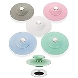 Fmlkic Waschbeckenstöpsel Abflusssieb Universal Silikon Abflussstöpsel Badewannenstöpsel Haarsieb Dusche Küchenspülen Abflussstopfen für Waschbecken, Badewanne,Bad und Küche -5 Stück