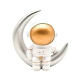 CREACEC Astronauten Figur Deko, Astronaut Figur Tortenfigur Dekofigur Mond Torten Kuchen Topper, Spaceman Statuen Modell, Tortendeko Kuchendeko Büro Tischdeko Skulptur,Multi C