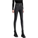 Frauen Hohe Taille Hosen Breite Beine Mode Skinny Casual Classic Mit Taschen Bequeme Hose Gerade Bein Reißverschlüsse Jeans L