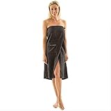 aqua-textil Wellness Saunakilt Damen 90 x 150 cm anthrazit Baumwolle Saunasarong Frottee Kilt Langer S