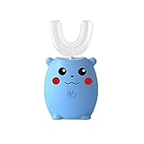 WXIANG Kinderzahnbürsten Kinder U geformt Kinder Elektrische Zahnbürste mit weichen Kieselgel-Bürstenkopf 360 ° Ultraschallreinigung Zahnpflege (Age : 9-16, Color : Blue)