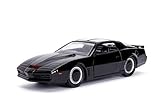 Jada Toys 253252000 Knight Rider K.I.T.T. - 1982 Pontiac Trans AM Modellauto, 1:32, Detail-Innenraum, Türen zum Öffnen, schw