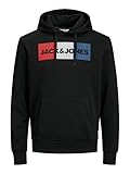 JACK & JONES Herren Jjecorp Logo Sweat Hood Noos Kapuzenpullover, Black 3, M EU