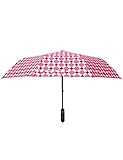 HYK Regenschirm, vollautomatisch, kreativ, hochwertiger elektrischer Regenschirm, One-Touch-Schalter, geeignet für Frauen, geeignet für Bankett (Farbe: Rot)