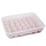 77L Eier Behälter, 34 KühlSchrank Eier Behälter mit Deckel, Kunststoff-tragbare Eier HalterGehäuse-schützen und halten frische, stapelbare große EierSchale (Klar)