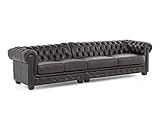 Woodkings® Chesterfield Sofa 5-Sitzer Echtleder antik braun Couch Bürosofa Bigsofa Ledersofa Unikat Herrenzimmer englisches Ledersofa Stilsofa Club