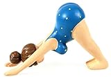 Schick-Design Yoga Dame im blauen Badeanzug Figur Herabschauender Hund 15 cm Adho Mukha Shvanasana Figur Mädchen Rubensfrau mollige Dame Badenixe Dicke Frau Badezimmer Pilates Jog