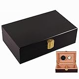 Klassischer Schwarzer Humidor Mode Zedernholz Humidor Reise Leichter Tragbarer Humidor Herren Essential Elektronische Befeuchtung Humidor Zigarre Geschenkbox