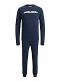 JACK & JONES Herren JACLOUNGE SET NOOS Pyjamaset, Navy Blazer/Detail:Navy blazer, L