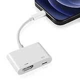 Kompatibel mit iPhone HDMI Adapter, Keine Stromversorgung Erforderlich, 1080P Digital AV Adapter Phone to TV HDMI-Adapter Kabel Konverter Kompatibel mit Phone12 11/XS/6/5/Pad Air/Mini/