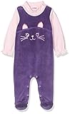 Schnizler Baby-Mädchen Set Nicki Katze Strampler, Violett (Lila 19), (Herstellergröße: 68)