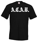 TRVPPY Herren T-Shirt Modell ACAB A.C.A.B. - Schwarz - 5XL