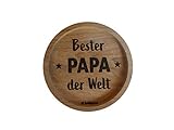 Holzpost Maritimer Glas-Untersetzer - Runder Untersetzer aus rustikaler Eiche Holz mit eingebranntem Motiv (62314)