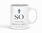 Shirtinator Geschenk-Tasse mit Spruch für Opa I So Sieht Der Beste Opa Der Welt Aus I Geburtstag Vatertag Geschenkidee-n Vatertagsgeschenk