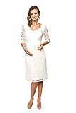 Torelle Damen Umstandskleid Brautkleid für Schwangere, Modell: LACE, 3/4 Arm, Creme, L