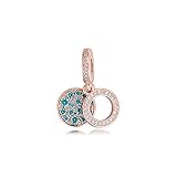 QWEILOY 925 Sterling Silvercharms Original Parkling Hellblaue Scheibe Doppelte Dangle Perlen Für Making diy Love Schmuck