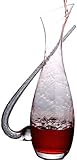 DDSGG Dekanter Weißer Diamantwein Dekanter, Rotweinkaraffe, 100% bleifreie Hand geblasen Kristallglas, Weinbelüfter Weingeschenk (1200ml) W