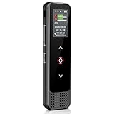 TAKRINK16G Digitales Diktiergerät 3072 kbps Aufzeichnungsgerät Rauschunterdrückung Diktiergerät mit MP3-Player Wiederaufladbare Batterien Audiorecorder für Besprechungen Interviews Lek