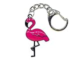 Miniblings Flamingo Schlüsselanhänger Flamingos Vogel Vögel Zoo Emailliert Pink - Handmade Modeschmuck I I Anhänger Schlüsselring Schlüsselband Keyring