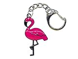 Miniblings Flamingo Schlüsselanhänger Flamingos Vogel Vögel Zoo Emailliert Pink - Handmade Modeschmuck I I Anhänger Schlüsselring Schlüsselband Keyring