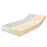 RAVENSBERGER TALALAY® Premium Latexmatratze 100% Naturlatex | 7-Zonen-Matratze H2+H3 RG 66 (45-120kg) | Made IN Germany - 10 Jahre Garantie | Baumwoll-Doppeltuch-Bezug | 90 x 200