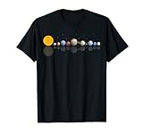 Sonnensystem Shirt reflektierende Planeten, Astronomie T-S