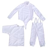 ZYLY Fechtuniformanzug für Kinder und Erwachsene, Stichfester Fechtanzug Aus Stoff, Geeignet für Folie, 350n-hosen-jacken-westen-set/Degen/Säb