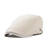SEDOMA Baumwolle Männliche Barett Vintage Flat Cap Baskenmütze Kopfbedeckung Herren Hüte Casquette Casual Caps, beige, M