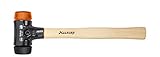 Wiha Schonhammer Safety mittelweich und hart (26611) I Gummihammer mit hochwertigem Hickory Holzstiel I Rund-Schlagkopf 30