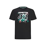 MERCEDES AMG PETRONAS Formula One Team - Offizielle Formel 1 Merchandise Kollektion - Lewis Hamilton #44 Sport T-Shirt - Schwarz - Herren - XXL