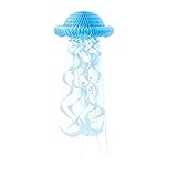 Meerjungfrau hängende Quallen Papierlaterne Partydekoration hängende Meerjungfrau wünscht Laterne unter dem Meer Meerjungfrau Themen Geburtstag Baby Dusche Hochzeitsfest Dekor (Blue, one Size)
