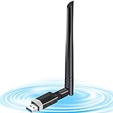 AC1300 High Gain Dualband USB Stick WLAN-Adapter mit 5dBi Antenna, Dualband (5.8G/867Mbps + 2.4G/400Mbps) USB 3.0 Dualband-WLAN-Adapter, Kompatibel mit Windows 10/8.1/8/7 und Mac OS X