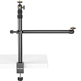 Tischstativ, ULANZI LS02 Kamera Stativ Tisch, 44cm-105cm Einstellbar, Overhead Stativ für Streaming & Gaming, Lichtstativ mit Boom Arm, Klemmstativ Lampenstativ mit 360ﾟKugelkopf für Kamera/Ring