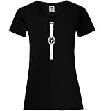 15:30 auf der Armbanduhr Frauen Lady-Fit T-Shirt Schwarz M - shirt84