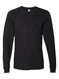 American Apparel Herren Fine Jersey Crewneck Long Sleeve T-Shirt, schwarz, XX-Larg