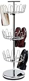 YanQx Household Essentials 2131 Dreistufiges verstellbares drehbares Schuhregal - C