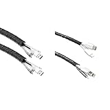 AmazonCommercial - Kabelschläuche, 152,4 cm, Schwarz (2 Stück) & Universal-Spiralschlauch zur Kabelführung, 10 m, Schw